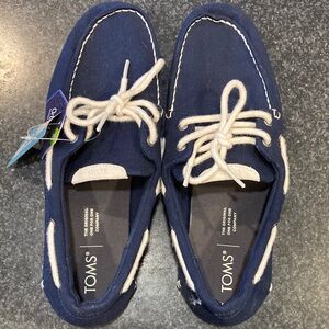 TOMS Dark Blue Casual Shoes with White Accents